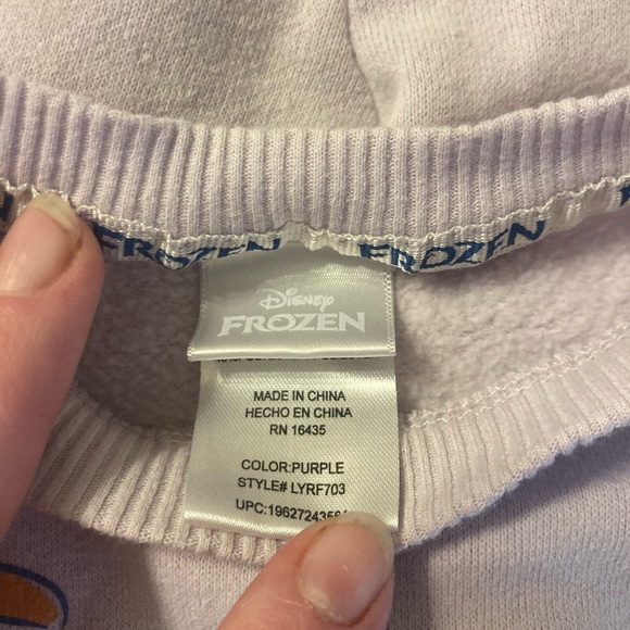 Christmas sale! Girls Purple Disney Frozen Sweat Suit Set - Picture 7 of 8